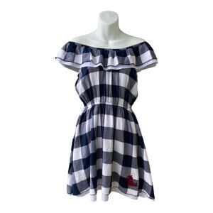 Paxton Navy White Ole Miss Rebels University of Mississippi Gingham Size M Dress